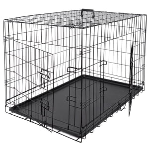ZenStyle 36" Folding Metal Dog Crate with 2 Doors
