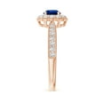 thumbnail image 3 of Angara Natural 0.6 Ct. Blue Sapphire with Diamond Halo Ring in 14K Rose Gold for Women (Ring Size: 12), 3 of 10