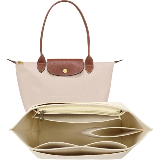 Organizr de bolsos para longchamp le pliage, Bolso de Mano de Fieltro para Mujer, Organizr de Bolsos, con 7 Compartimentos, Bolsa de Almacenamiento para Billetera