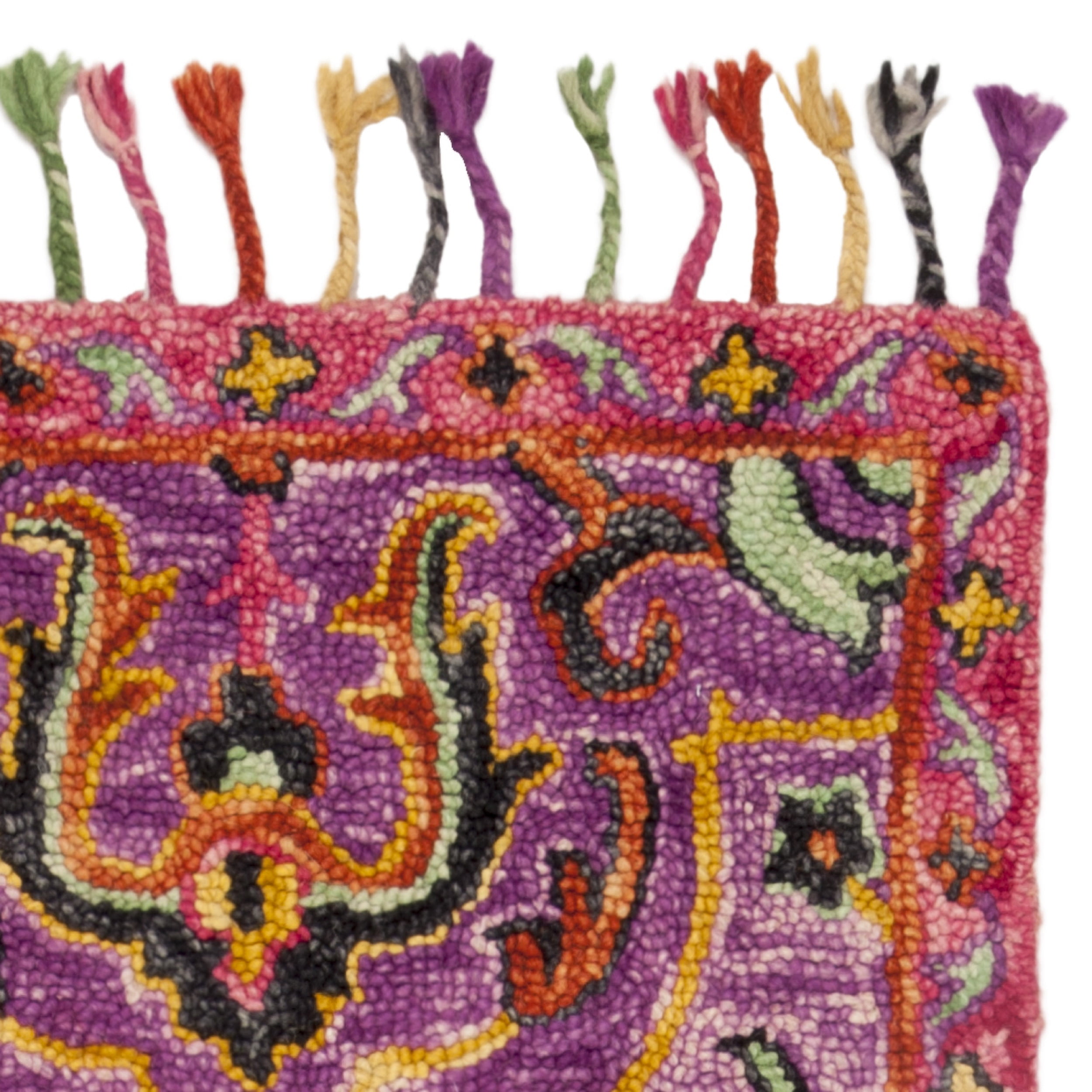 SAFAVIEH Blossom Abram Floral Mediallion Wool Fringed Area Rug, Purple/Multi, 5' x 8'