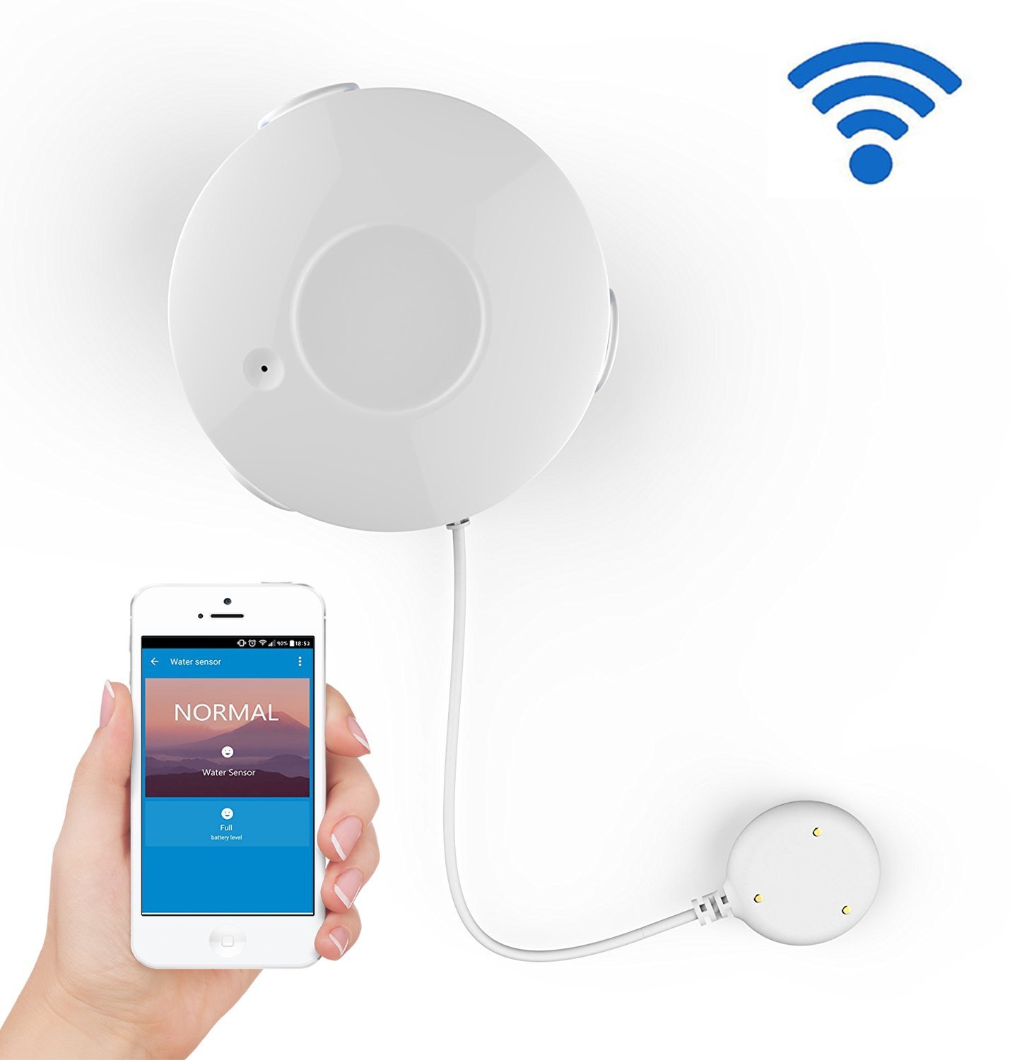 Coolcam Smart WiFi Water Sensor, Flood and Leak Detector Alarm and App