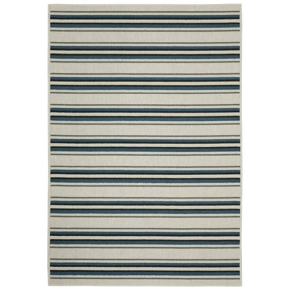 Moretti Kosmo Area Rug 5571Y Beige Contrasted Banded 9' 10" x 12' 10" Rectangle