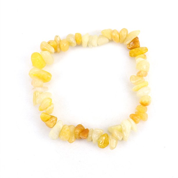 Nvzi Pulsera de cuentas hecha a mano, adecuada para pulseras de piedra natural irregulares (amarillas)