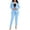 Sky Blue XL, variant on 2 Pcs/Set Lady Formal Coat Pants Set Turn-down Collar Double-breasted Long Sleeves Jacket Slim Fit Pure Color Trousers Casual Daily Wear Commuting Outfit