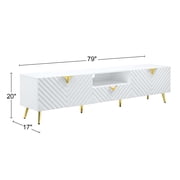 ACME Gaines TV Stand in White High Gloss Finish