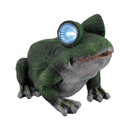 Green Sitting Frog Led Solar Light Garden Statue Walmart Com