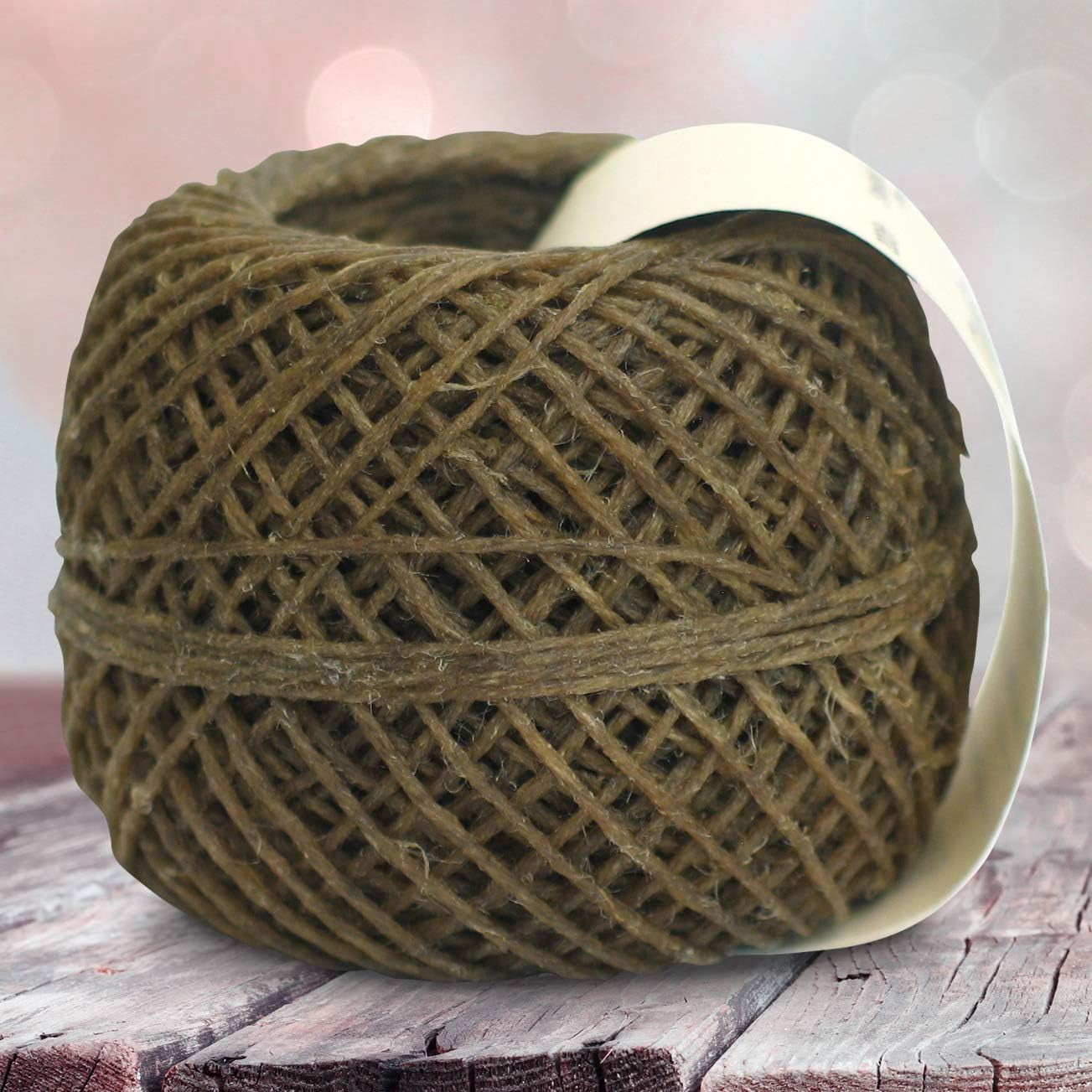 100% Organic Hemp Wick with Natural Beeswax Coating, Twisted Bee (200ft x Standard Size)