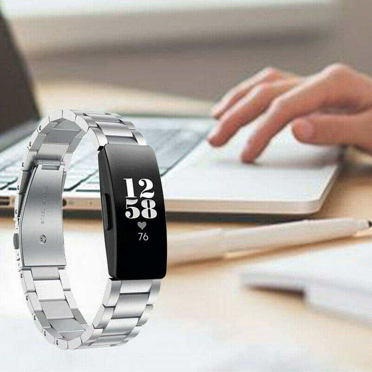 SOATUTO Bands Compatible with Fitbit Ace 3 Fitbit Inspire Inspire 2 Band Fitbit Inspire HR Watch Bands Stainless Steel Metal Strap Bracelet Replacement Band Women s Men s Watch Accessories Silver Walm...