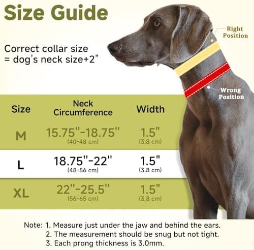 Martingale No Pull Collar for Large Medium Dogs, Patented Dog Walking Training Collar for Pulling, 1.5'' Wide Alloy Buckle, Neoprene Padded, Adjustable, Reflective, Easy to Use(L, Black)