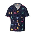 thumbnail image 6 of Kdxio Men's Hawaiian Shirt for Men Short Sleeve Shirt Space Dinosaur Summer Casual Holiday Beach Button Down T-Shirts, 6 of 7