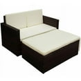 thumbnail image 1 of vidaXL 2 Piece Garden Lounge Set with Cushions Poly Rattan Brown, 1 of 5