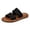 Black, variant on Woven Knit Casual Footwear, Non Slip Outdoor Beach Slides, Crochet Strap Platform Slides, Women Crochet Double Strap Platform Slide Sandals Open Toe Cushioned Summer Casual Slip On Mules, Black 5.5
