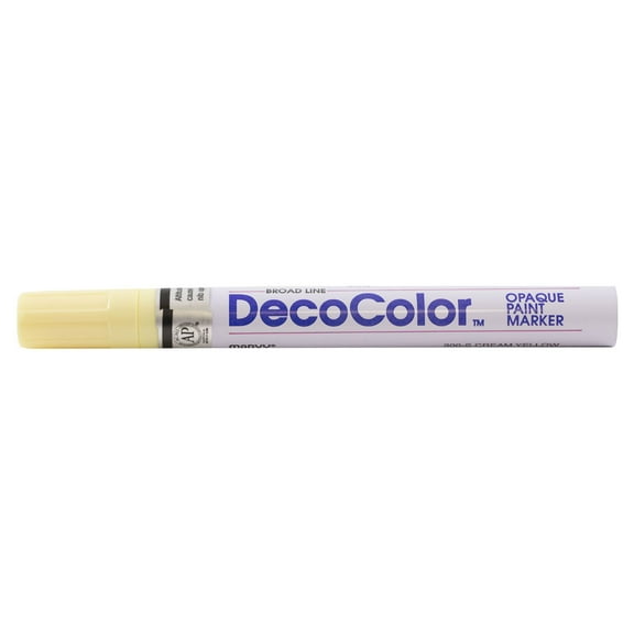 Marvy Uchida Broad Line Opaque Paint Marker, 1/Pack, Cream Yellow