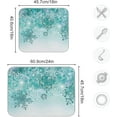 thumbnail image 3 of Christmas Dish Drying Mat Silver Winter Teal Turquoise Snowflakes Christmas Absorbent Dishes Drainer Pad 16 x 18 Inch, 3 of 7