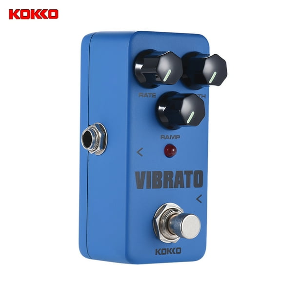 KOKKO KOKKO FVB2 Pédale Vibrato Compacte avec True Bypass, Contrôles de Débit, Rampe et Profondeur Réglables, Coque en Métal Durable, Alimentation DC 9V, Indicateur LED