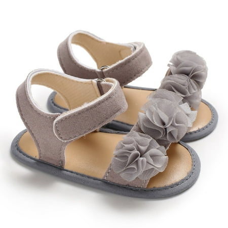 

Baby Girls Sandals Baby Toddler Soft Sole Lace Embellished with Velcro Closure Toddler Shoes