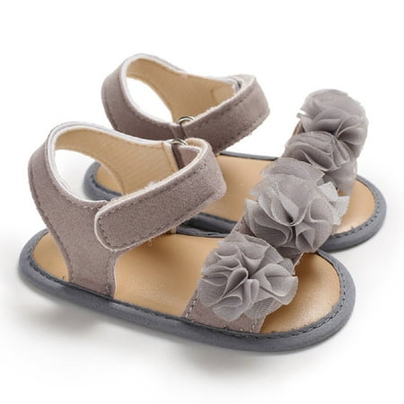 

Baby Girls Sandals Baby Toddler Soft Sole Lace Embellished with Velcro Closure Toddler Shoes