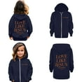 thumbnail image 6 of Kids Girls Hoodies Jesus Loves You Hooded Sweatshirts Long Sleeve Graphic Hoodies Cute Loose Pullover Top Crop Tops Winter Clothes Boy Clothes 6-7 Years Cute&nbsp;Boy Girl&nbsp;Clothing, 6 of 7