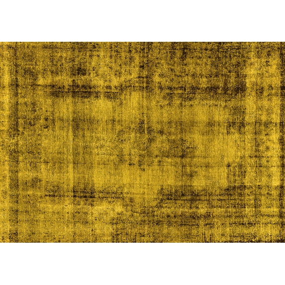 Ahgly Company Indoor Rectangle Oriental Yellow Industrial Area Rugs, 2' x 5'