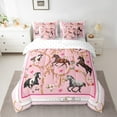 thumbnail image 2 of jejeloiu Western Cowgirl 7-Piece Twin Bedding Sets,Rustic Farmhouse Horse Bedding Comforter Set,Kawaii Pink Flower Sheet Sets For Girls,Luxury Bedroom Decor Reversible, 2 of 8