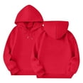 thumbnail image 3 of Abcomgle Girls Hoodies Size 10-12 Cute Hooded Girls Sweatshirt Trendy Long Sleeve Pullover Sweatshirts for Girls Aesthetic Winter Shirt for Teen Girls,8-9 Years Red, 3 of 5
