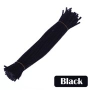 Sehao 100PCS 30CM DIY Pipe Cleaners for Children for Valentine DIY Art Toys and Hobbies Black
