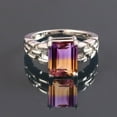 thumbnail image 2 of 925 Sterling Silver Ametrine Engagement Ring Elegant Dual-Tone Gems Statement Ring for Everyday Wear or Special Occasions Silver 8, 2 of 2
