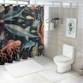 thumbnail image 7 of Creowell  Shark Kids Fish Shower Curtain for Bathroom Decor Sea Creature Ocean Whale Funny Cartoon Underwater Blue Nature Turtle Art Printed Fabric Polyester Waterproof  60x72, 7 of 7