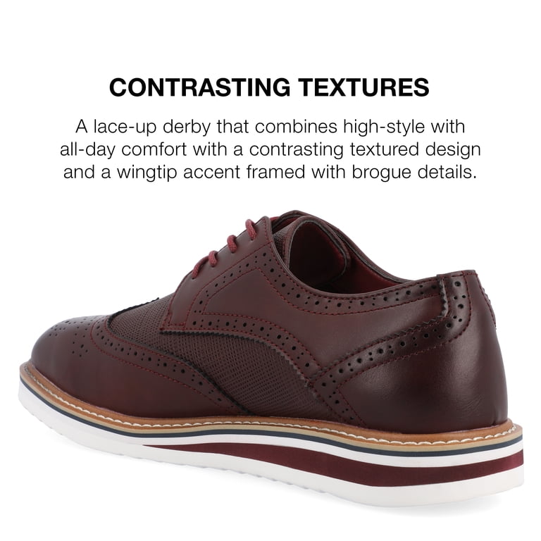 Vance Co. Mens Warrick Wide Width Tru Comfort Foam Wingtip  display picture 1