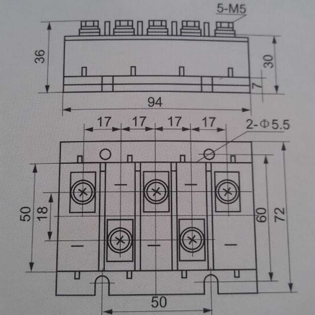 WINDLAND Single-Phase Diode Bridge Rectifier 200A 1600V Copper Base High Power AC to for