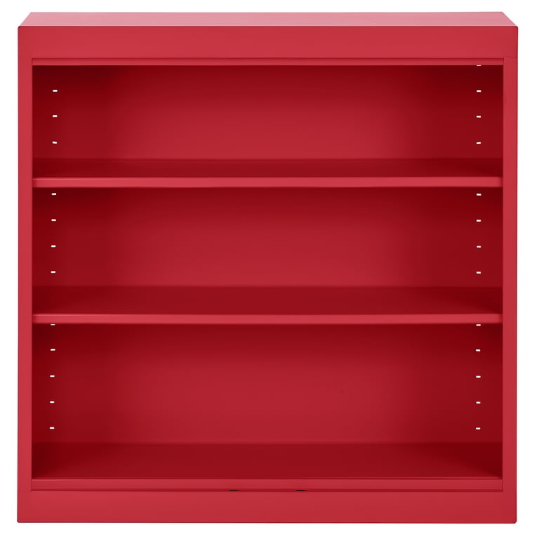 Sandusky Welded Steel Freestanding Bookcase Storage Cabinet, Red