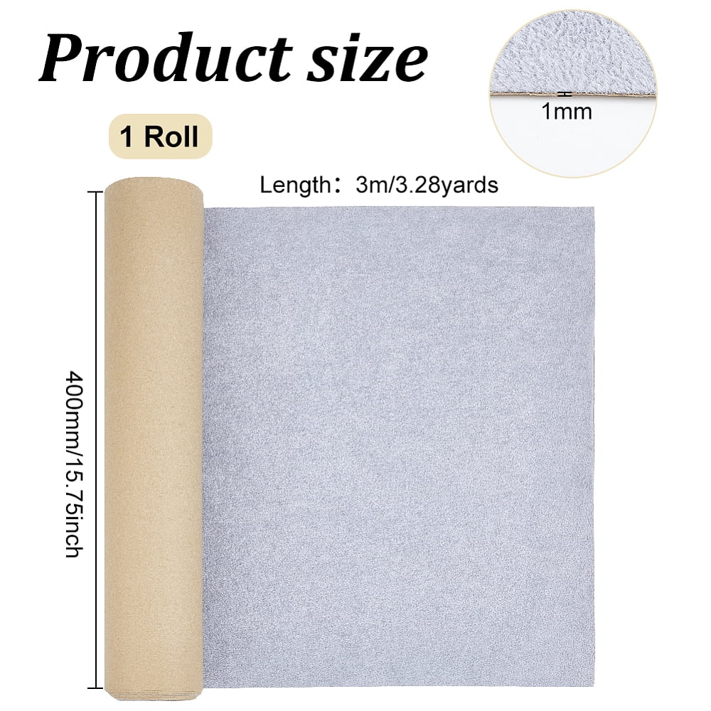 9.84x1.3Feet Self Adhesive Felt Fabric Light Grey Iced Velvet Flock Self Adhesive Velvet Flocking Liner