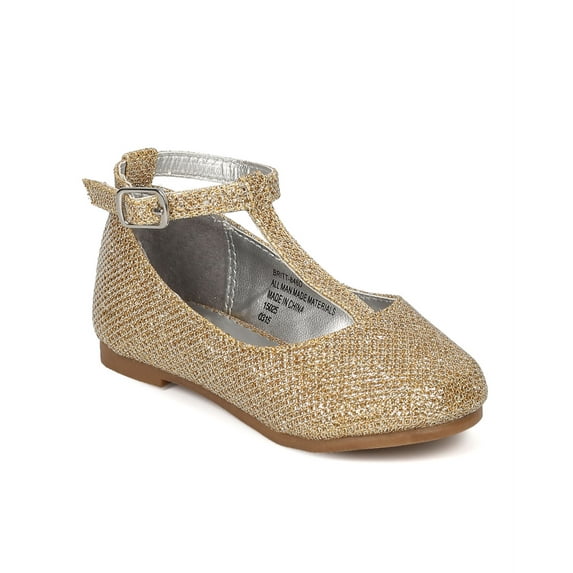 Little Angel CE76 Girl Glitter Round Toe Mary Jane T-Strap Ballerina Flat (Toddler)