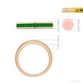 thumbnail image 4 of ANGARA Natural Channel Set Square Emerald Half Eternity Ring in 14K Rose Gold for Women (Size-2mm) | May Birthstone, Birthday, Anniversary, Jewelry Gift for Women | Natural Emerald Ring, 4 of 10