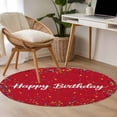 thumbnail image 5 of Round Area Rug 3ft,Colorful Happy Birthday Washable Carpet Non-Slip Runner Accent Rugs Indoor Floor Mat for Bedroom Living Room Decor,Red, 5 of 9