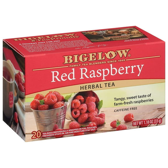 Bigelow Tea Herbal Tea Caffeine Free Red Raspberry - 20 Tea Bags Pack of 4