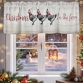 thumbnail image 5 of Christmas Chicken Valances for Windows, 42 x 18in, In The Farm Wooden Stripes Farmhouses Rod Pocket Kitchen Valance Curtain Light Filtering Window Treatments for Living Room Bedroom, 1 Panel, 5 of 7