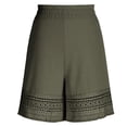 thumbnail image 4 of SBYOJLPB Shorts Pants Women's Stretch High Waisted Shorts with Drawstring Lace Bohemian Wide Leg Casual Shorts, 4 of 8