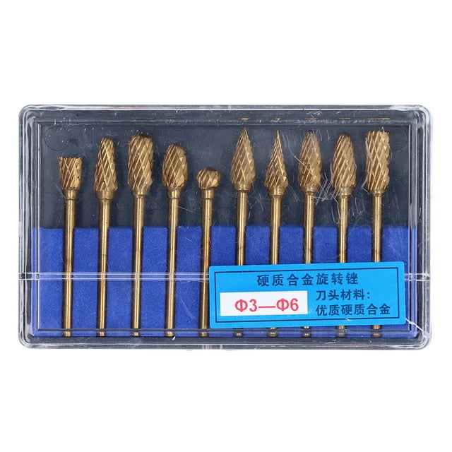 Juego de Brocas para tallar madera Jadeshay 10 piezas Carburo Oro Doble corte