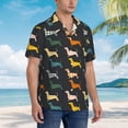 thumbnail image 5 of Balery Plaid Dachshund Print Men's Hawaiian Shirts Short Sleeve Beach Shirt Relaxed Fit Vacation Button Down Shirts-, 5 of 9