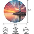 thumbnail image 4 of Lighthouse Pattern Round Placemats Washable Placemats Non-Slip Heat-Resistant Table Place Mats for Dining Kitchen Holiday Party Table 15.4"-4PCS Home Decor, 4 of 7