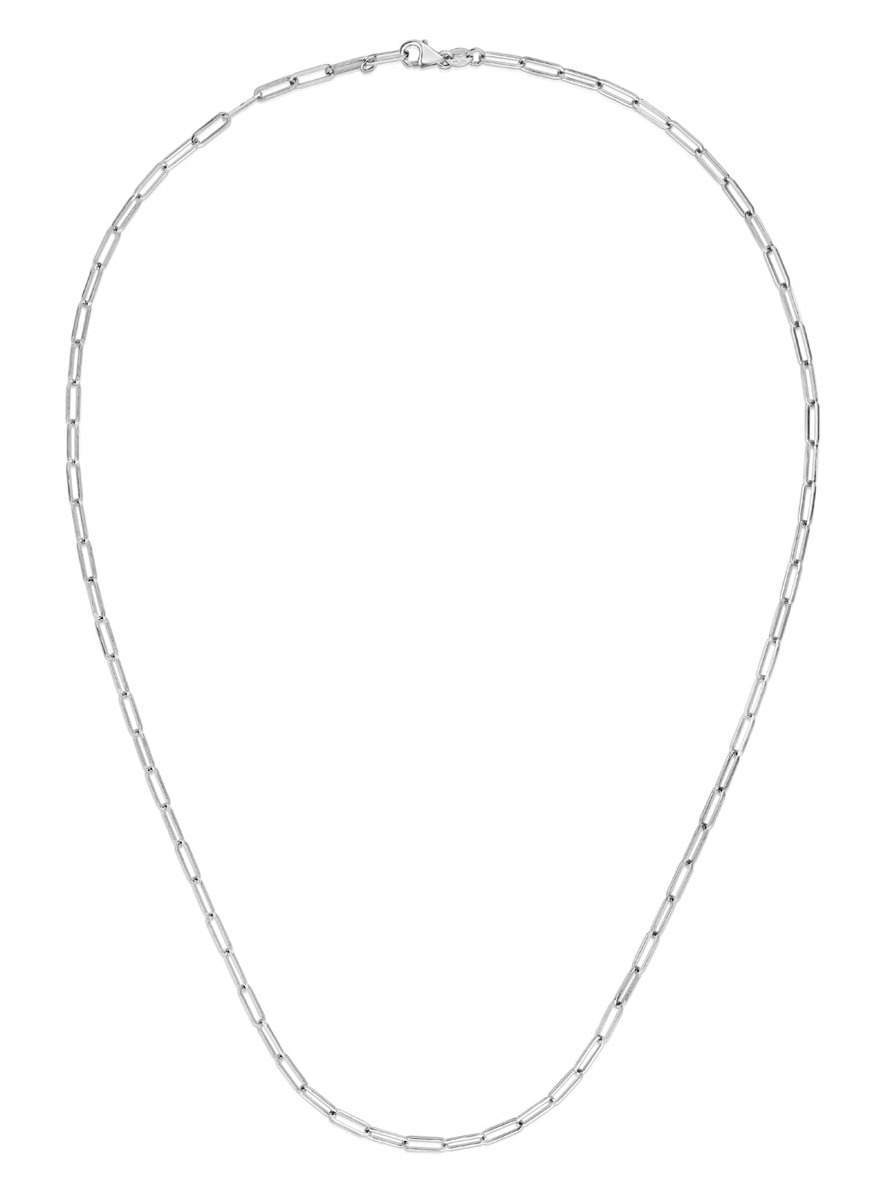 14K White Gold 18in 2.5mm Paperclip Chain with Lobster Clasp