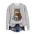 thumbnail image 4 of BVOFAR Fall Sweatshirts for Women 2024 Casual Cute Cat Print Tops Trendy Long Sleeve Round Neck Pullover Soft Comfy Sweatshirt, 4 of 4