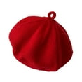thumbnail image 2 of Gorro de boina de punto suave para bebé, para niñas y niños pequeños, ideal para fiestas navideñas. Rojo, 2 of 9
