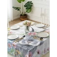 thumbnail image 3 of Easter Bunny Suqare Tablecloth - 54 x 54 Inch, Blue Easter Eggs Spring Floral Grey Plaid Waterproof & StainResistant Tablecloth, Washable Oil-proof Table Cover for Dining/Party/Wedding/Camping/Buffet, 3 of 9