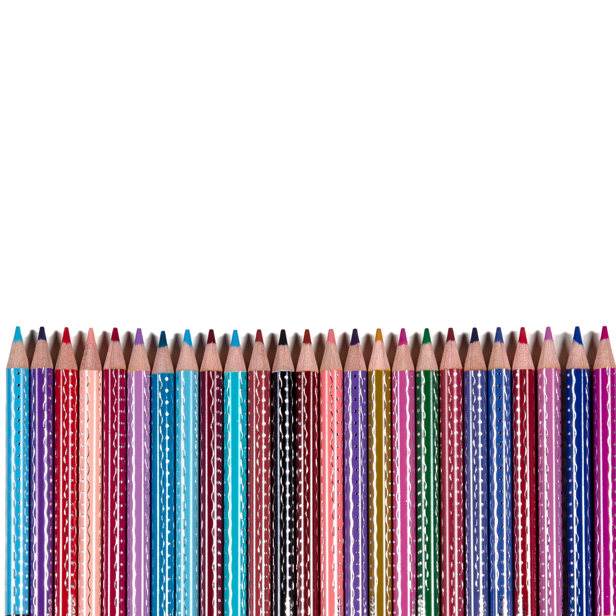 eeBoo: 25 Double-Sided Colored Pencils - Rainbow - 50 Vivid Colors, Stunning Canister, Silver Foil Accents, Artist Quality, Non-Toxic Art Supplies