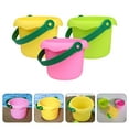 Hims 3pcs Plastic Beach Buckets Bright Color Buckets Backyard Park Sand