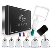 PURAVA Chines Cupping Therapy Set with Vacuum Pump, Cupping Set for Tension, Back Pain