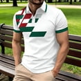 thumbnail image 2 of Polo Shirts for Men Men's Short Sleeve Button Down Polo Shirt Italian Flag Print Comfort Fit Casual Activewear Top Lightweight Breathable White L, 2 of 4