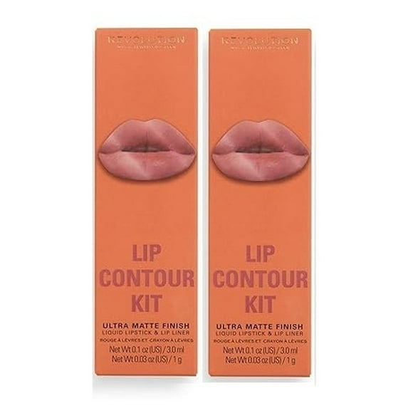Makeup Revolution London, Lip Contour Kit, Lover, Lip Gloss & Lip Liner Duo, 1x1ml, 1x1g (Pack of 2)